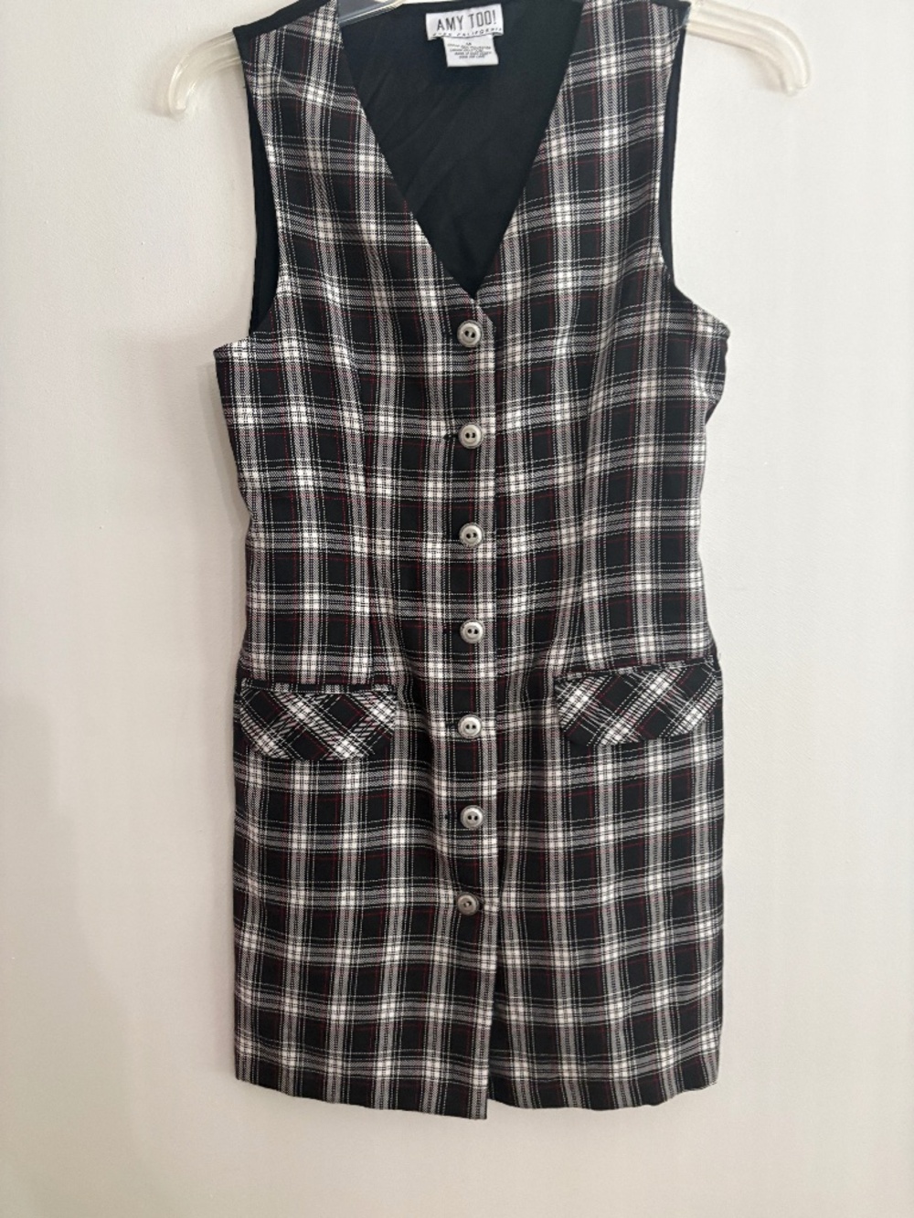 Vintage 1990s AMY TOO! BYER CALIFORNIA Plaid Jumper Dress - Child's Size 14